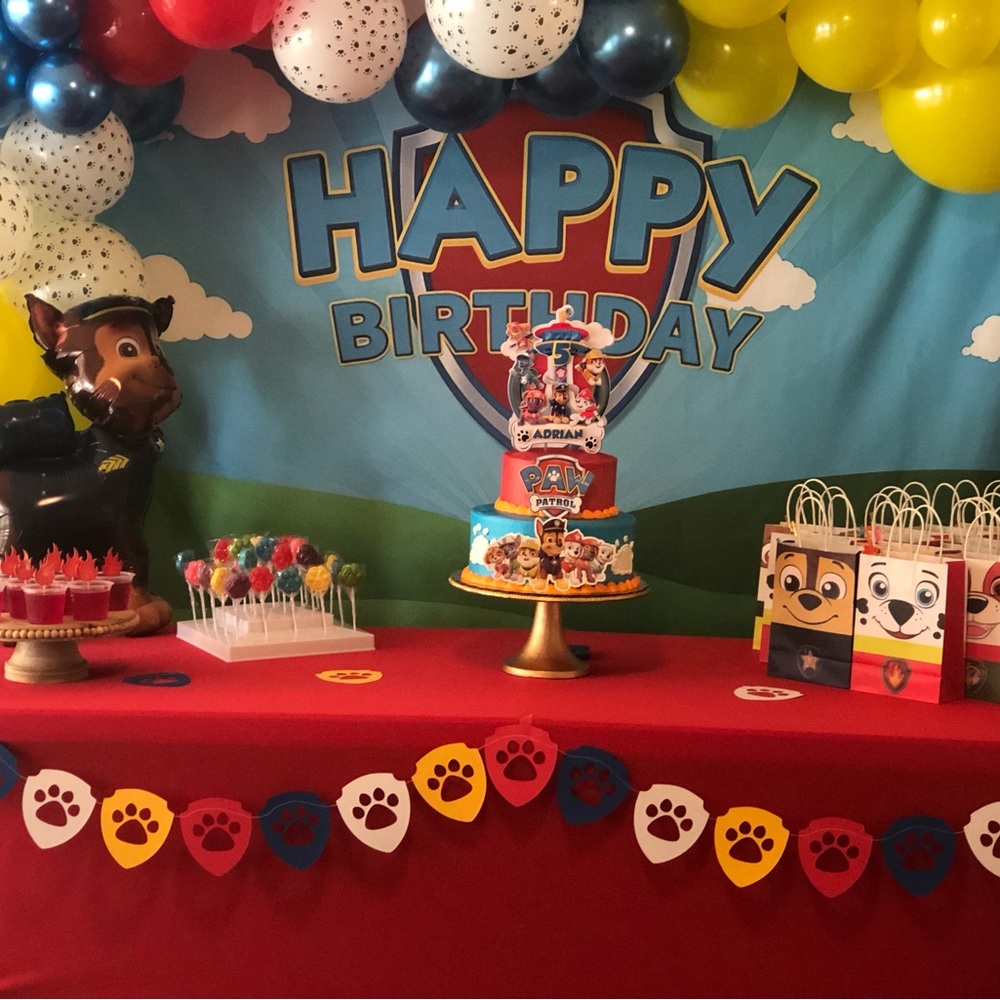 Paw Patrol Backdrop & table banner